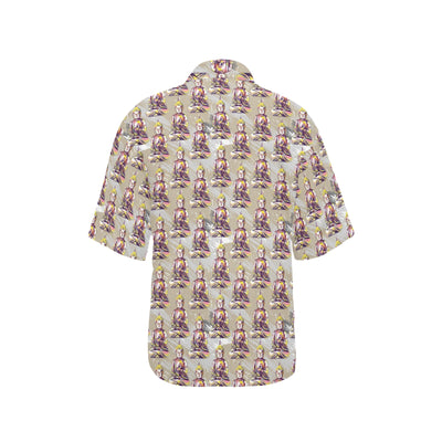 Buddha Pattern Print Design 07 Women's Hawaiian Shirt