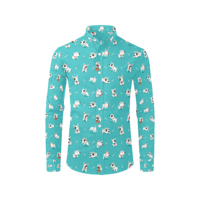 Bull Terriers Pattern Print Design 07 Men's Long Sleeve Shirt