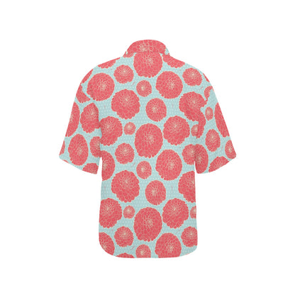 Marigold Pattern Print Design MR03 Women's Hawaiian Shirt