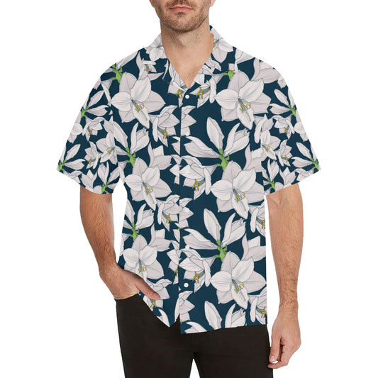 Amaryllis Pattern Print Design 01 Men's Hawaiian Shirt