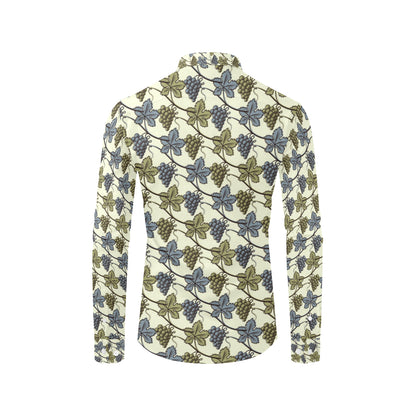 Grape Pattern Print Design GP03 Men's Long Sleeve Shirt