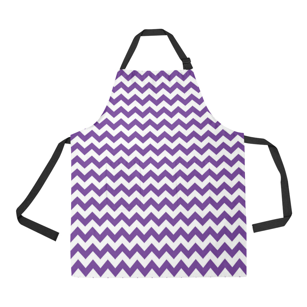 Chevron Purple Pattern Print Design 03 Apron with Pocket