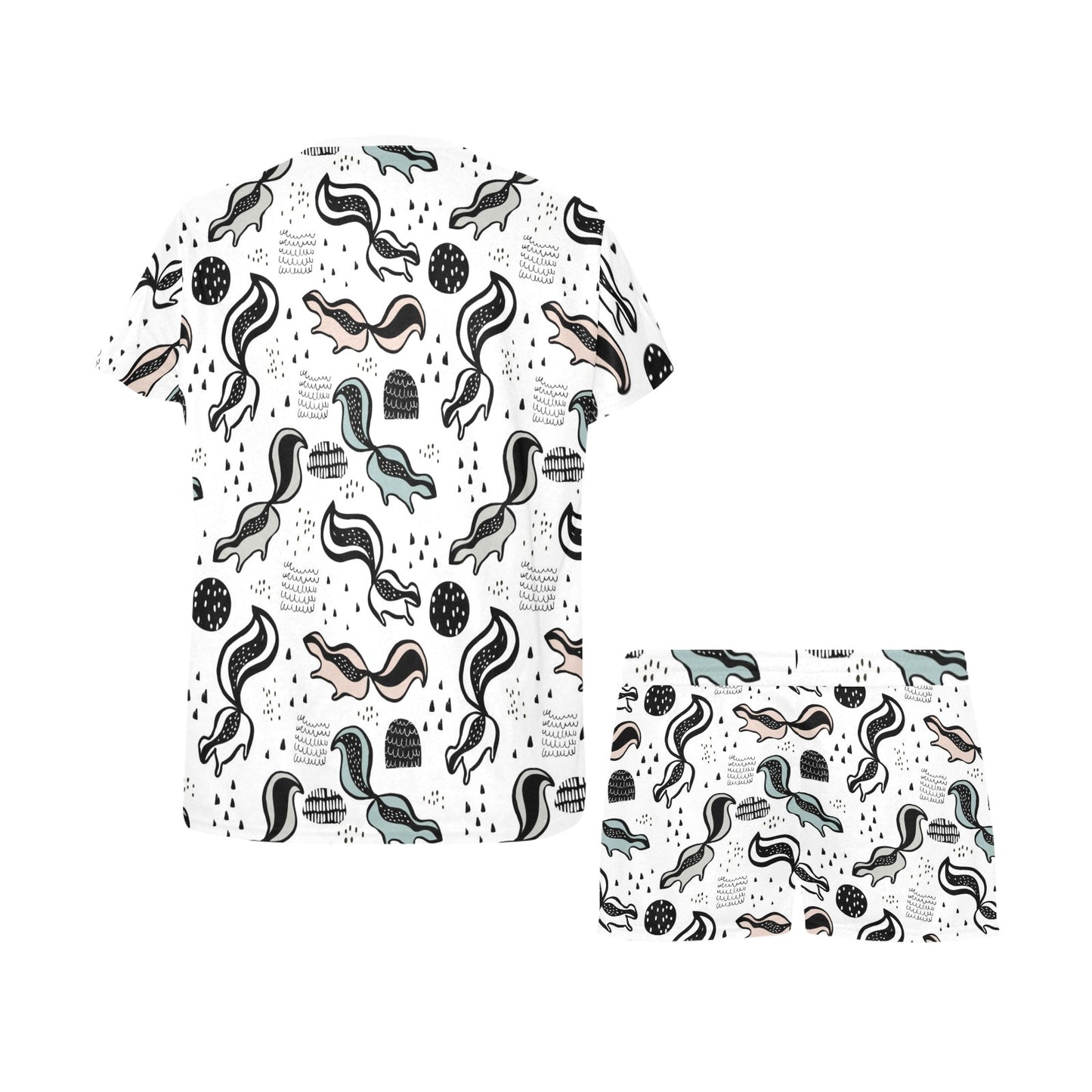 Skunk Print Design LKS303 Women's Short Pajama Set