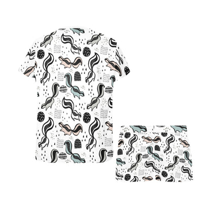 Skunk Print Design LKS303 Women's Short Pajama Set