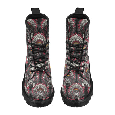 Native Indian Skull Women's Boots