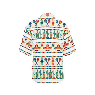 Maracas Mexican Pattern Print Design 01 Women's Hawaiian Shirt