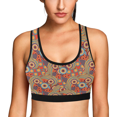 African Pattern Print Design 06 Sports Bra