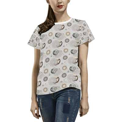 Sun Moon Print Design LKS302 Women's  T-shirt