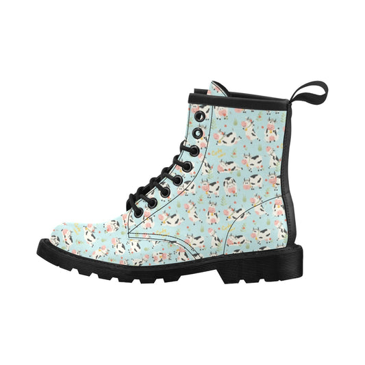 Cattle Print Design LKS403 Women's Boots