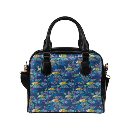 Flying Fish Pattern Print Design 01 Shoulder Handbag