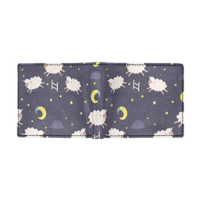 Sheep Night Pattern Print Design 02 Men's ID Card Wallet