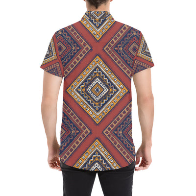 Native Pattern Print Design A06 Men's Short Sleeve Button Up Shirt