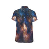 Celestial Milky way Galaxy Men's Short Sleeve Button Up Shirt