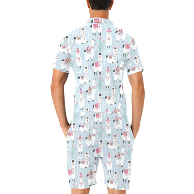 Llama Pattern Print Design 04 Men's Romper