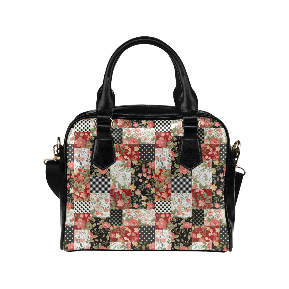 Patchwork Flower Pattern Print Design 03 Shoulder Handbag