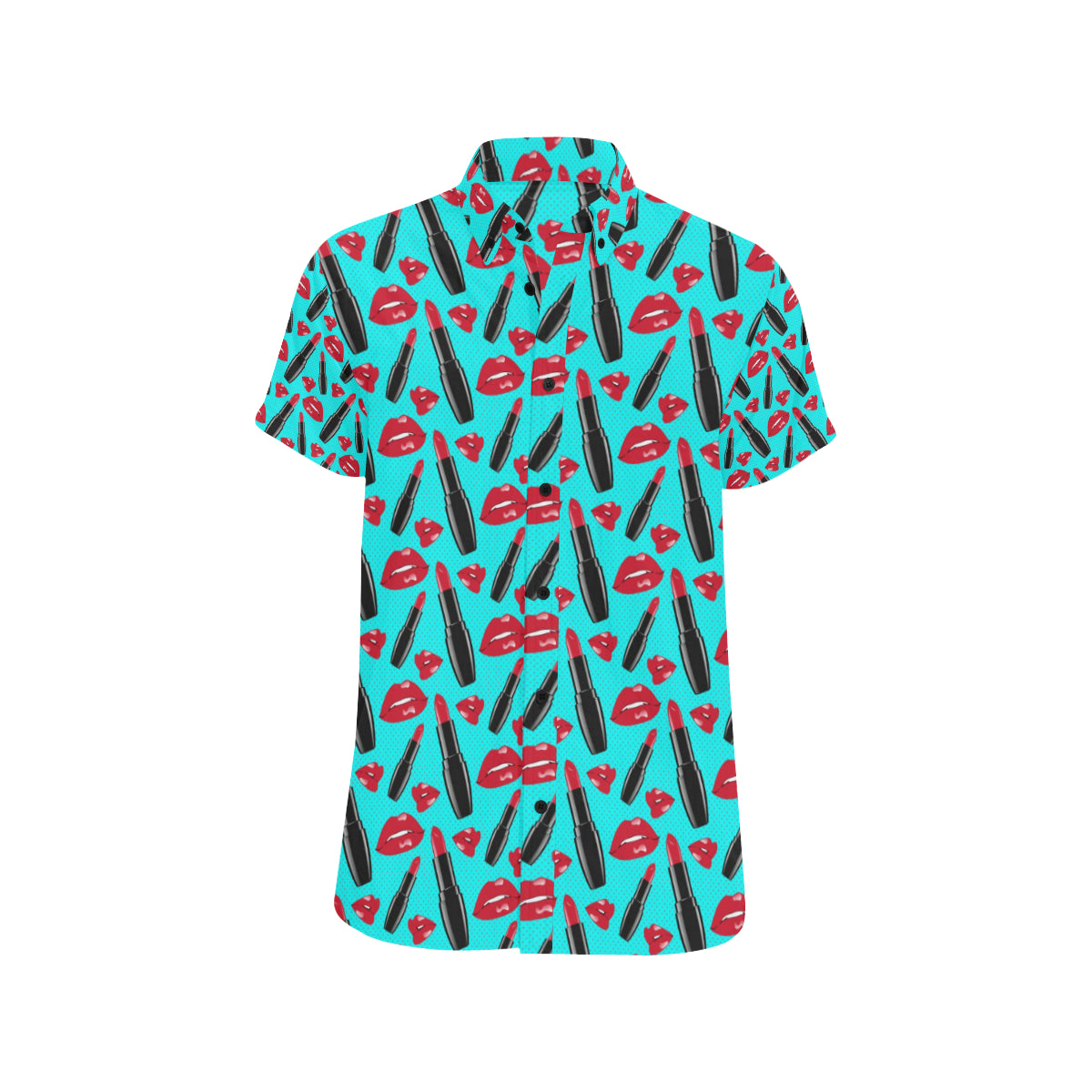Lipstick Pattern Print Design LT02 Men's Short Sleeve Button Up Shirt