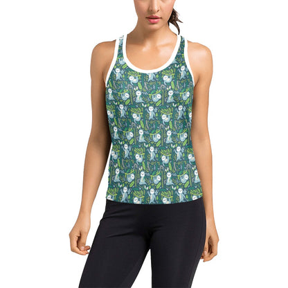 Sloth Print Design LKS304 Women's Racerback Tank Top