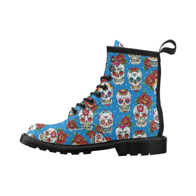 Sugar Skull Rose Pattern Women's Boots