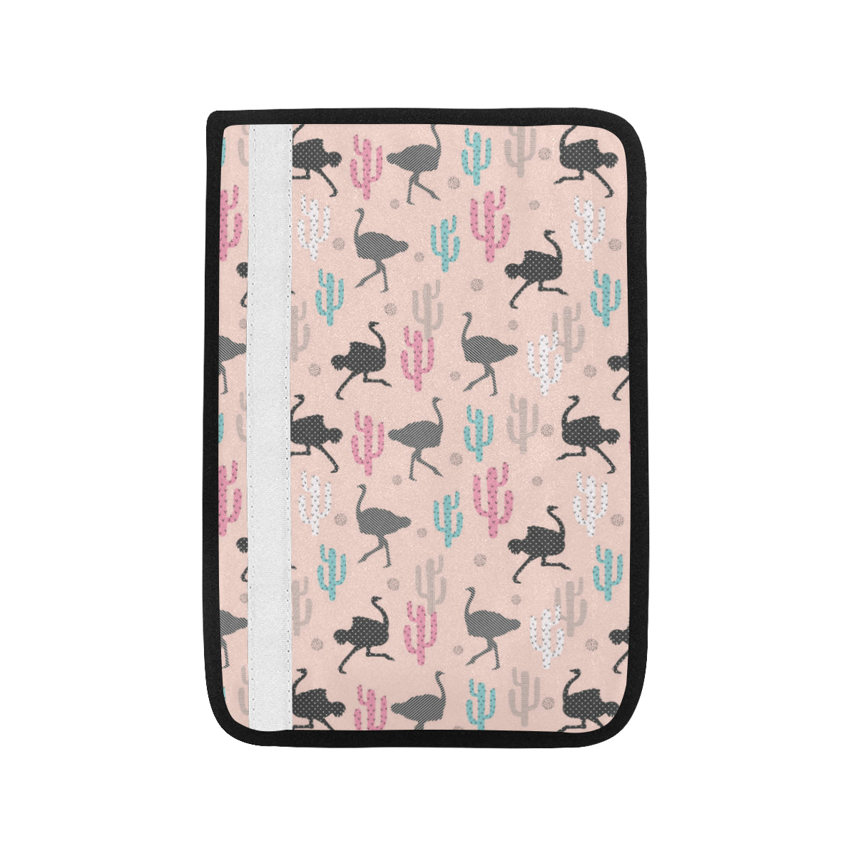 Ostrich Pattern Print Design 03 Car Seat Belt Cover