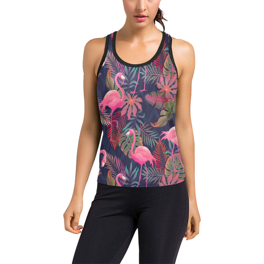 Flamingo Tropical Pattern Women's Racerback Tank Top