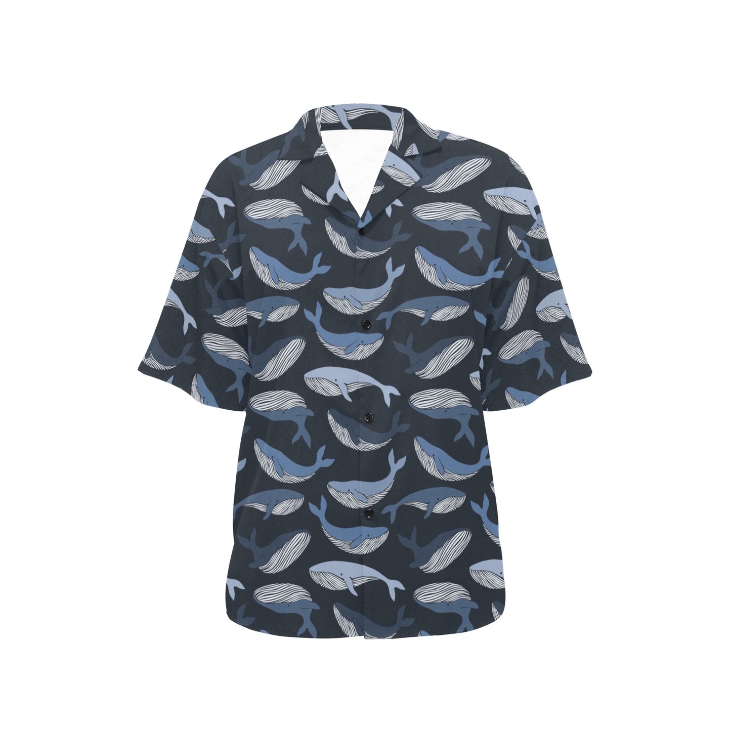 Whale Print Design LKS301 Women's Hawaiian Shirt