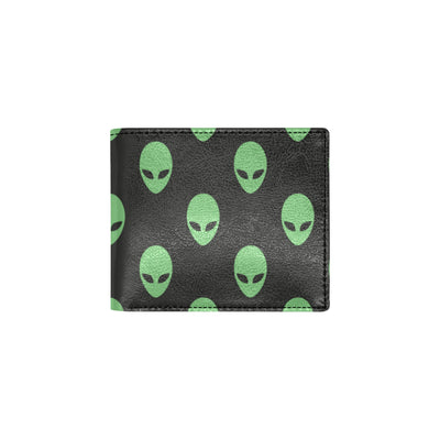 Alien Green Neon Pattern Print Design 01 Men's ID Card Wallet