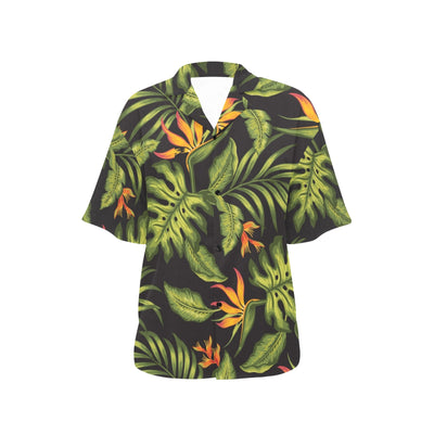 Bird Of Paradise Pattern Print Design BOP013 Women's Hawaiian Shirt