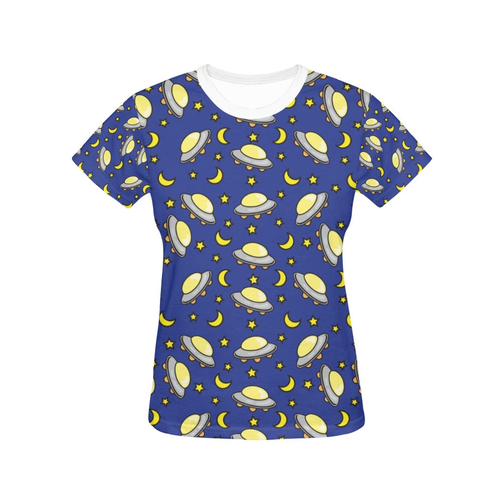 UFO Print Design LKS309 Women's  T-shirt