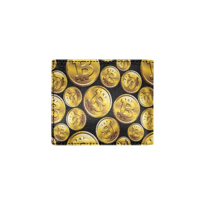 Bitcoin Pattern Print Design DO05 Men's ID Card Wallet