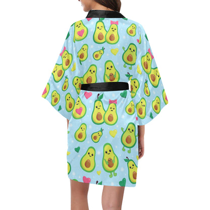 Avocado Pattern Print Design AC09 Women's Short Kimono