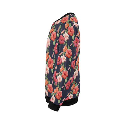 Tropical Flower Pattern Print Design TF020 Men Long Sleeve Sweatshirt