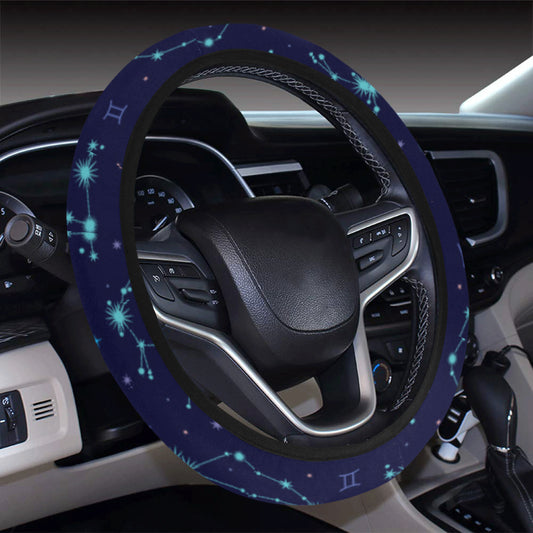 Constellation Pattern Print Design 01 Steering Wheel Cover with Elastic Edge