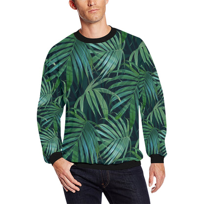 Tropical Flower Pattern Print Design TF011 Men Long Sleeve Sweatshirt