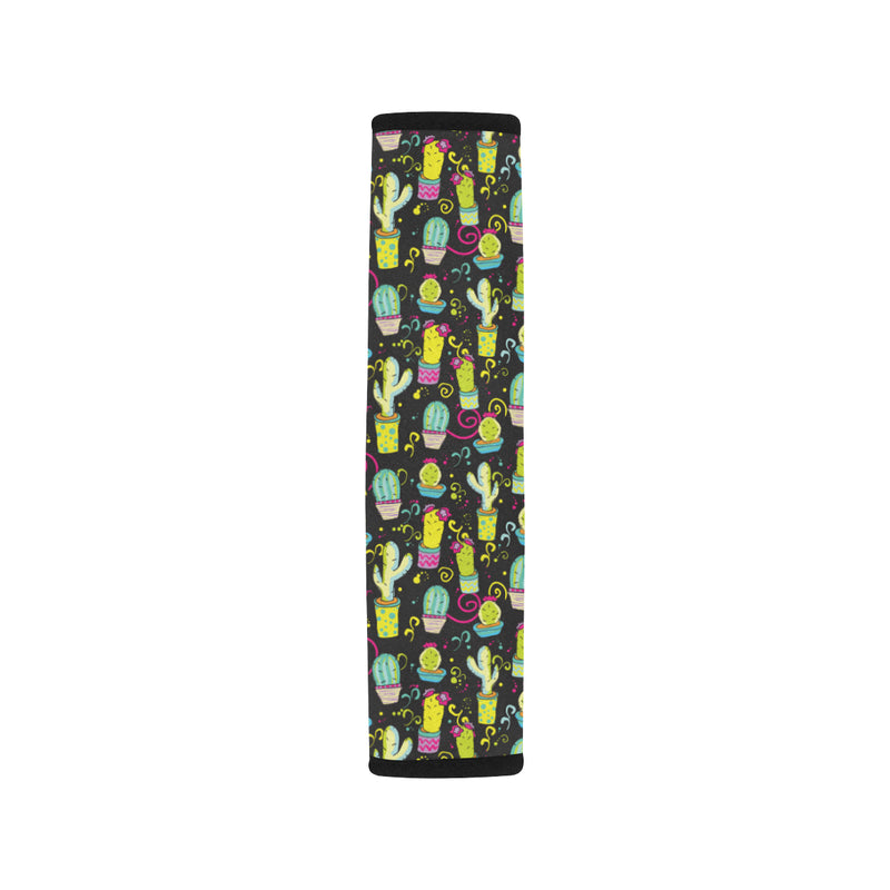 Cactus Neon Style Print Pattern Car Seat Belt Cover