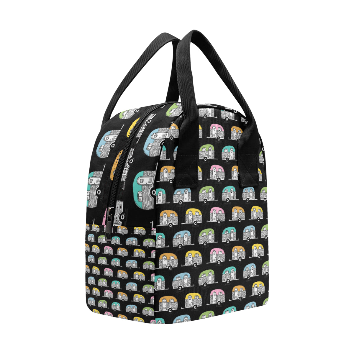 Camper Pattern Camping Themed No 2 Print Insulated Lunch Bag
