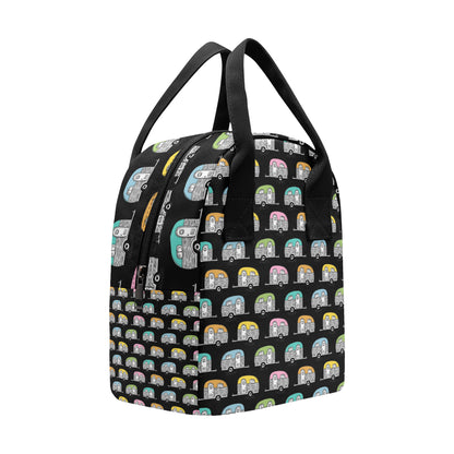 Camper Pattern Camping Themed No 2 Print Insulated Lunch Bag