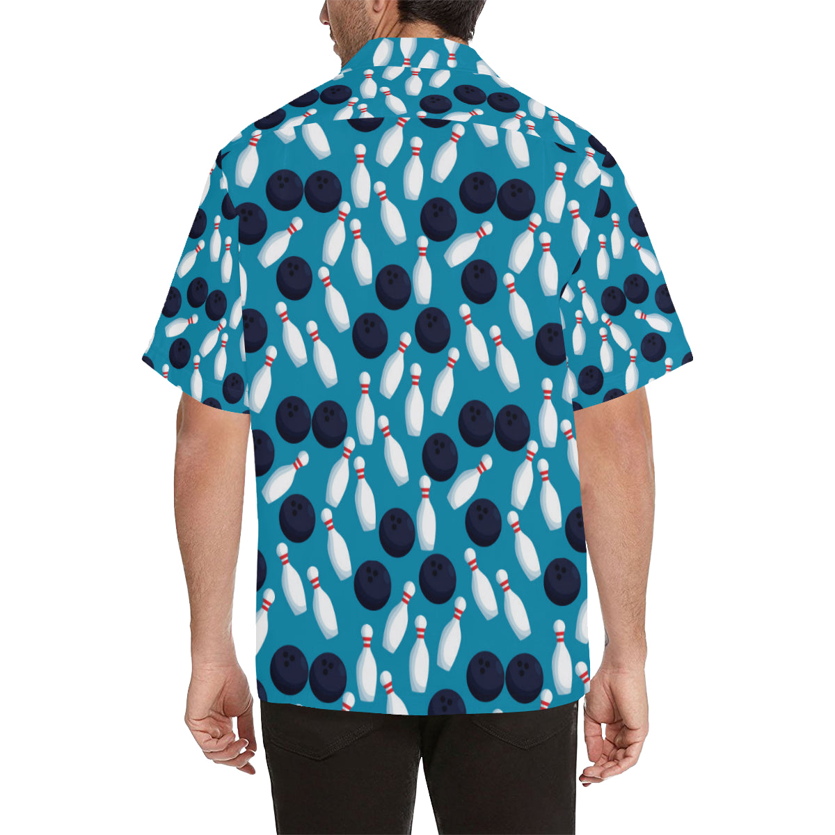 Bowling Pin Pattern Print Design 010 Men's Hawaiian Shirt