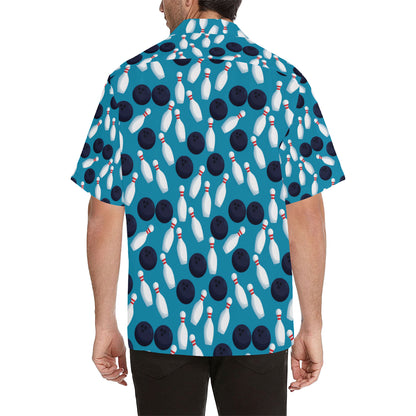 Bowling Pin Pattern Print Design 010 Men's Hawaiian Shirt