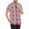 lotus Boho Pattern Print Design LO02 Men's Short Sleeve Button Up Shirt