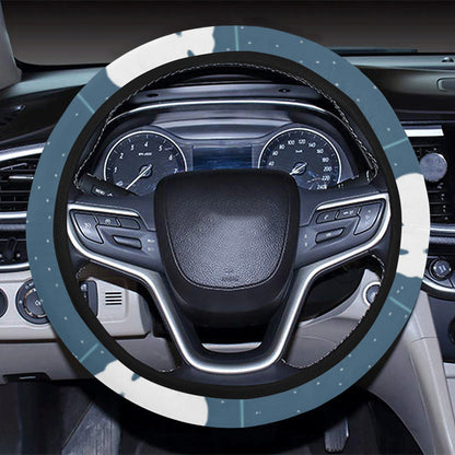 Polar Bear Pattern Print Design A01 Steering Wheel Cover with Elastic Edge