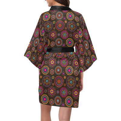 Bohemian Pattern Print Design 01 Women's Short Kimono