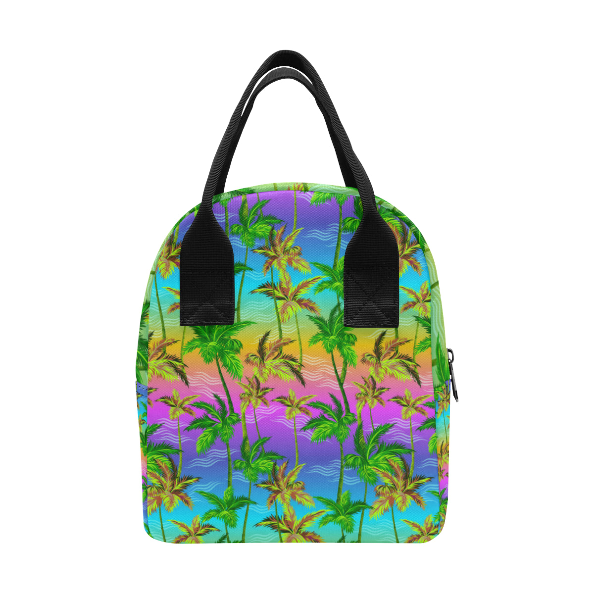 Palm Tree Rainbow Pattern Insulated Lunch Bag