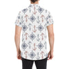 Anchor Pattern Print Design 06 Men's Short Sleeve Button Up Shirt