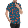 Basketball Pattern Print Design 02 Men's Short Sleeve Button Up Shirt