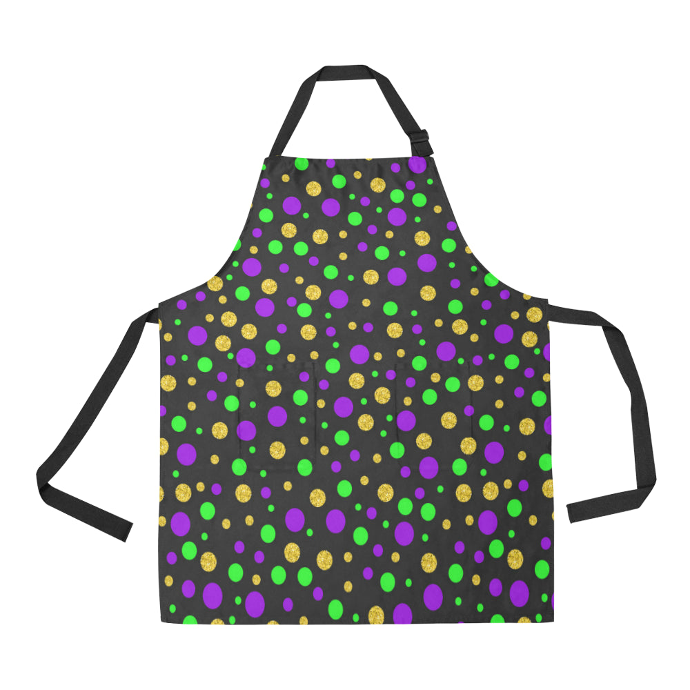 Mardi Gras Pattern Print Design 07 Apron with Pocket