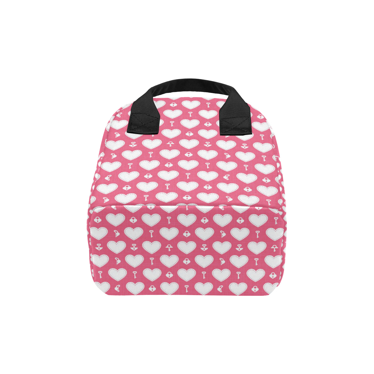 Heart Key Pattern Print Design HE09 Insulated Lunch Bag
