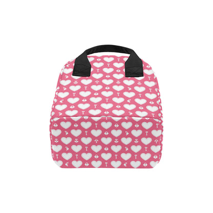 Heart Key Pattern Print Design HE09 Insulated Lunch Bag