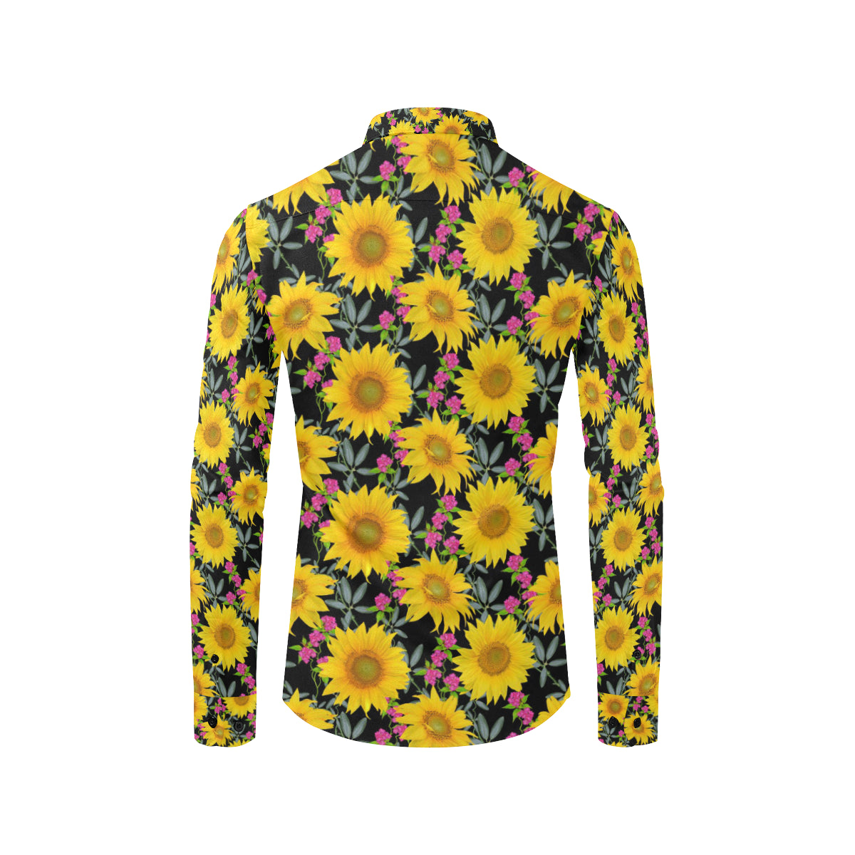 Sunflower Pattern Print Design SF014 Men's Long Sleeve Shirt