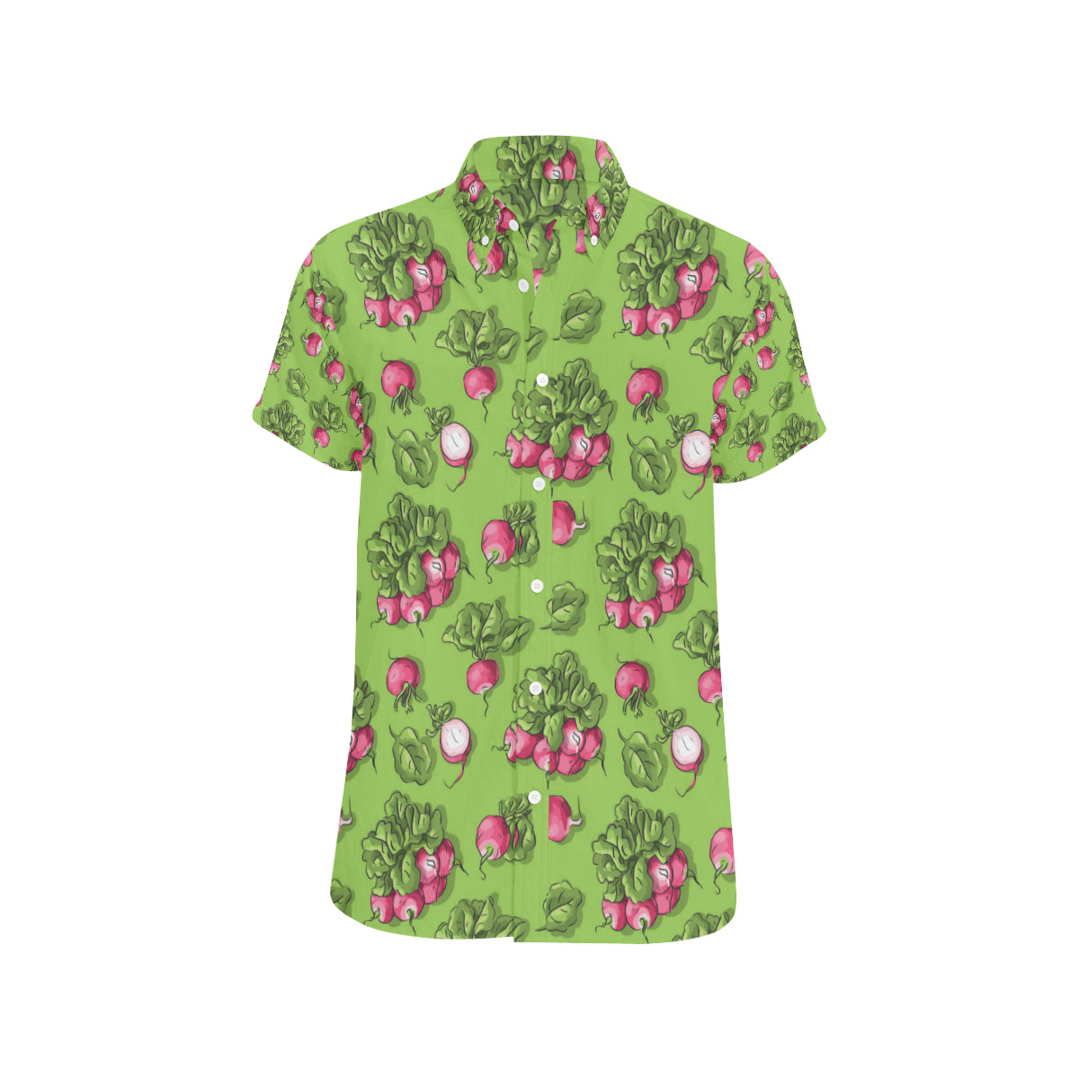 Radish Pattern Print Design A05 Men's Short Sleeve Button Up Shirt