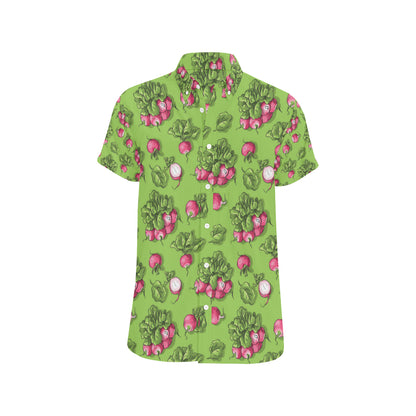 Radish Pattern Print Design A05 Men's Short Sleeve Button Up Shirt
